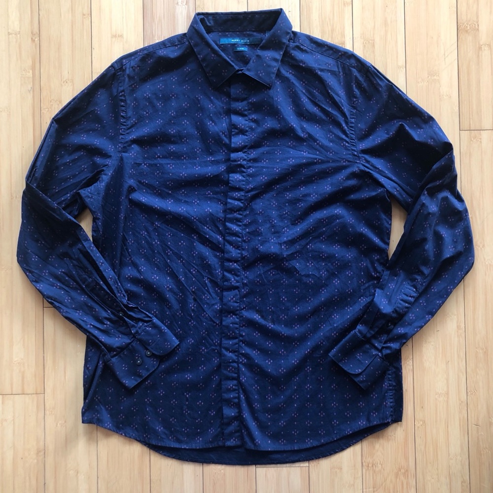 ✨SALE! ✨ PERRY ELLIS COTTON SLIM FIT SHIRT - Picture 3 of 7